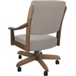 Leather Casa Solid Wood Dining Caster Chair - Tan on Cashew Frame