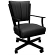 Leather Montana Dining Caster Chair Swivel Tilt - Black on Black Frame