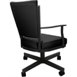 Leather Montana Dining Caster Chair Swivel Tilt - Black on Gray Frame