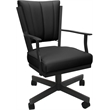 Leather Montana Dining Caster Chair Swivel Tilt - Black on Gray Frame