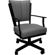 Leather Montana Dining Caster Chair Swivel Tilt - Gray on Black Frame