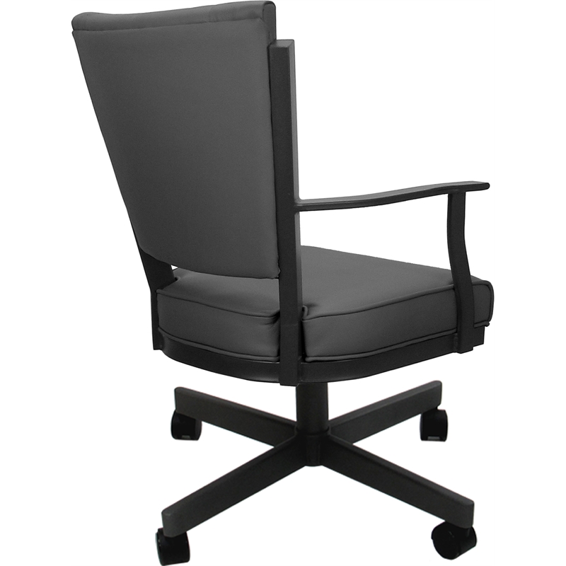 Leather Montana Dining Caster Chair Swivel Tilt - Gray on Gray Frame