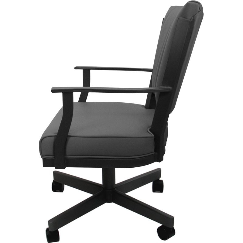 Leather Montana Dining Caster Chair Swivel Tilt - Gray on Gray Frame