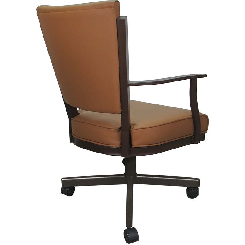 Leather Montana Dining Caster Chair Swivel Tilt - Brown on Brown
