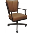 Leather Montana Dining Caster Chair Swivel Tilt - Brown on Brown