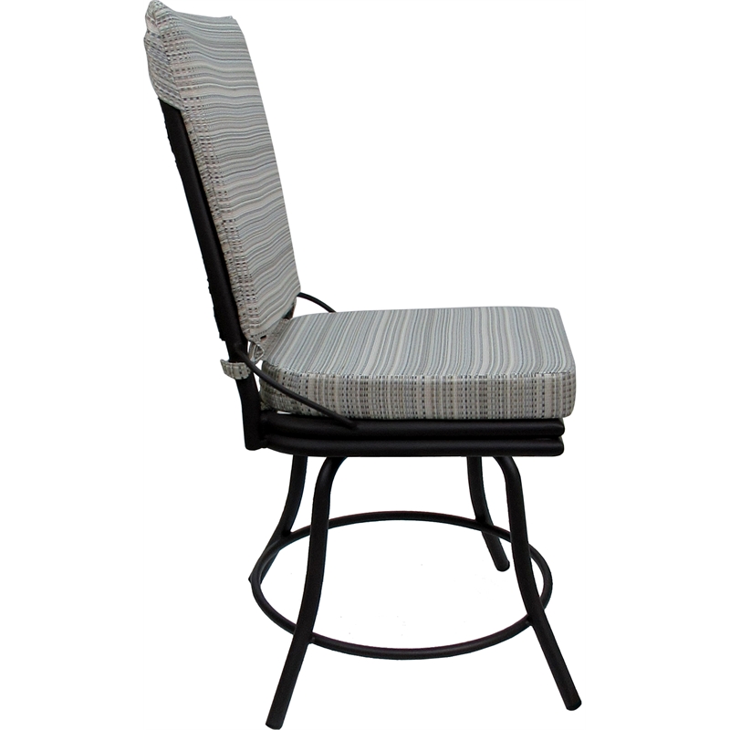 Outdoor/Indoor Patio Dining Chair - Ofir - Natural Fun Cream Fabric - Black