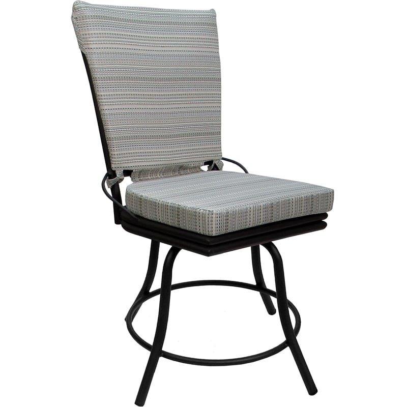 Outdoor/Indoor Patio Dining Chair - Ofir - Natural Fun Cream Fabric - Black