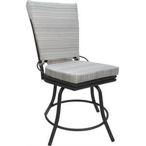 Outdoor/Indoor Patio Dining Chair - Ofir - Natural Fun Cream Fabric - Gray
