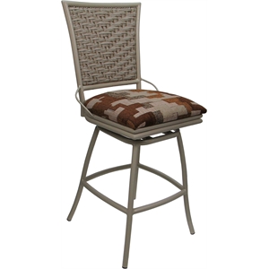 Outdoor Indoor Counter Stool 26&quot Seat - Erin Armless - Terracotta Fabric - Beige