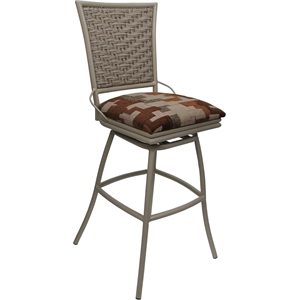 Outdoor Indoor Extra Tall Stool 34&quot - Erin Armless - Terracotta Fabric - Beige