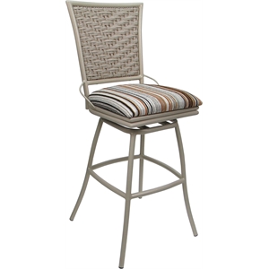 Outdoor Indoor Extra Tall Stool - Erin Armless - Driftwood Nutmeg Fabric - Beige