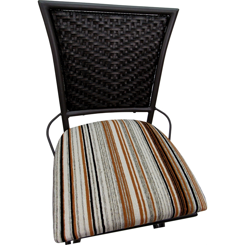 Outdoor Indoor Counter Bar Stool -Erin Armless - Driftwood Nutmeg Fabric - Black