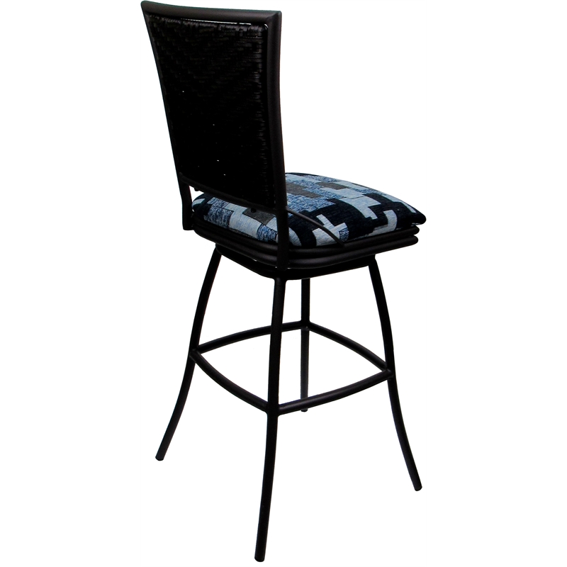 Outdoor Indoor Swivel Bar Stool - Erin Armless - Craftsman Flint Fabric - Black