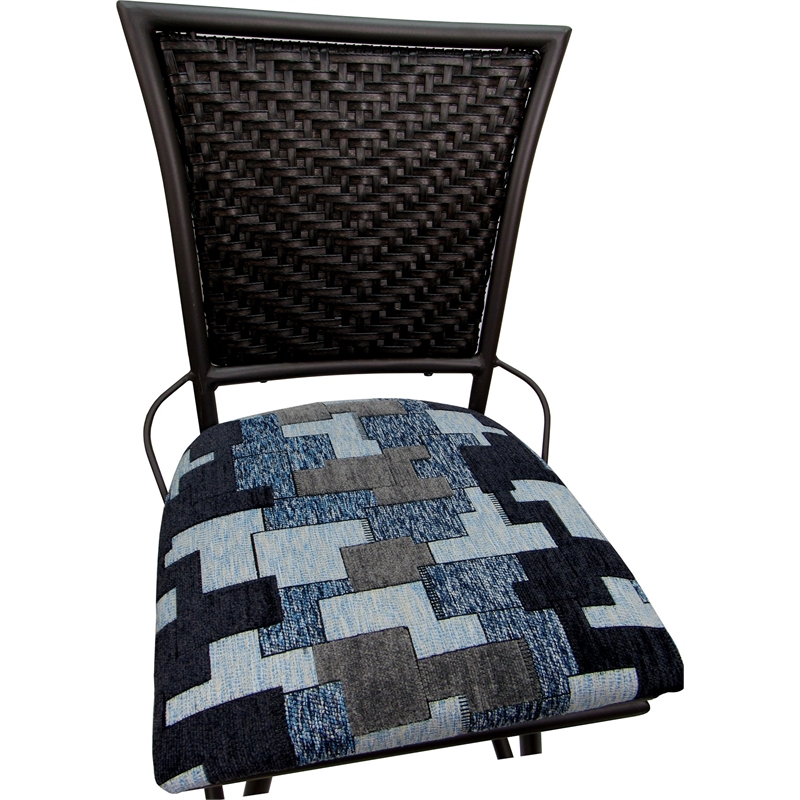 Outdoor Indoor Swivel Bar Stool - Erin Armless - Craftsman Flint Fabric - Black