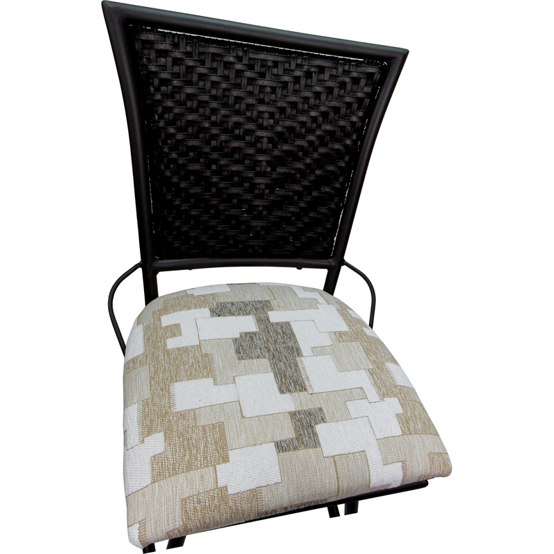 Outdoor Indoor Swivel Bar Stool - Erin Armless - Craftsman White Fabric - Black