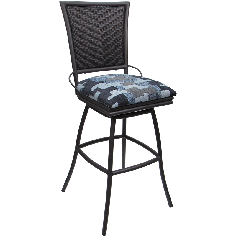 Outdoor Indoor Extra Tall Bar Stool Erin Armless - Craftsman Flint Fabric - Gray