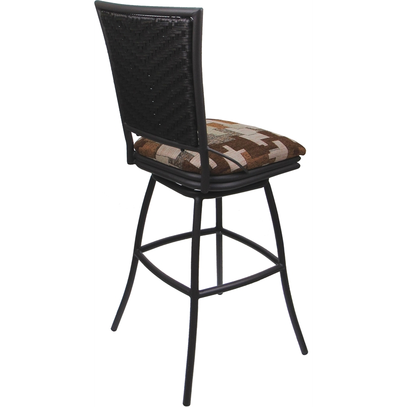 Outdoor Indoor Extra Tall Stool - Erin Armless - Terracotta Fabric - Gray