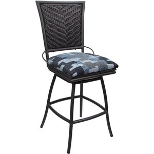 Outdoor Indoor Counter Stool 26&quot - Erin Armless - Craftsman Flint Fabric - Gray