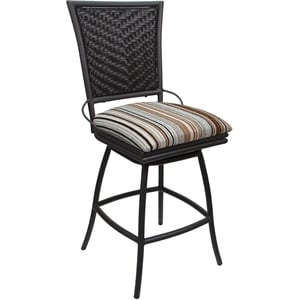 Outdoor Indoor Counter Stool 26&quot - Erin Armless - Driftwood Nutmeg Fabric - Gray