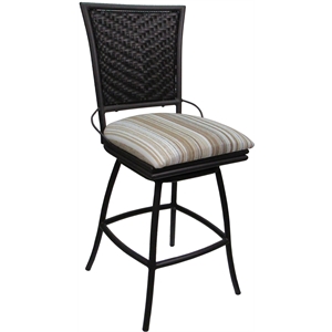 Outdoor Indoor Counter Bar Stool 26&quot Erin Armless- Driftwood White Fabric - Gray