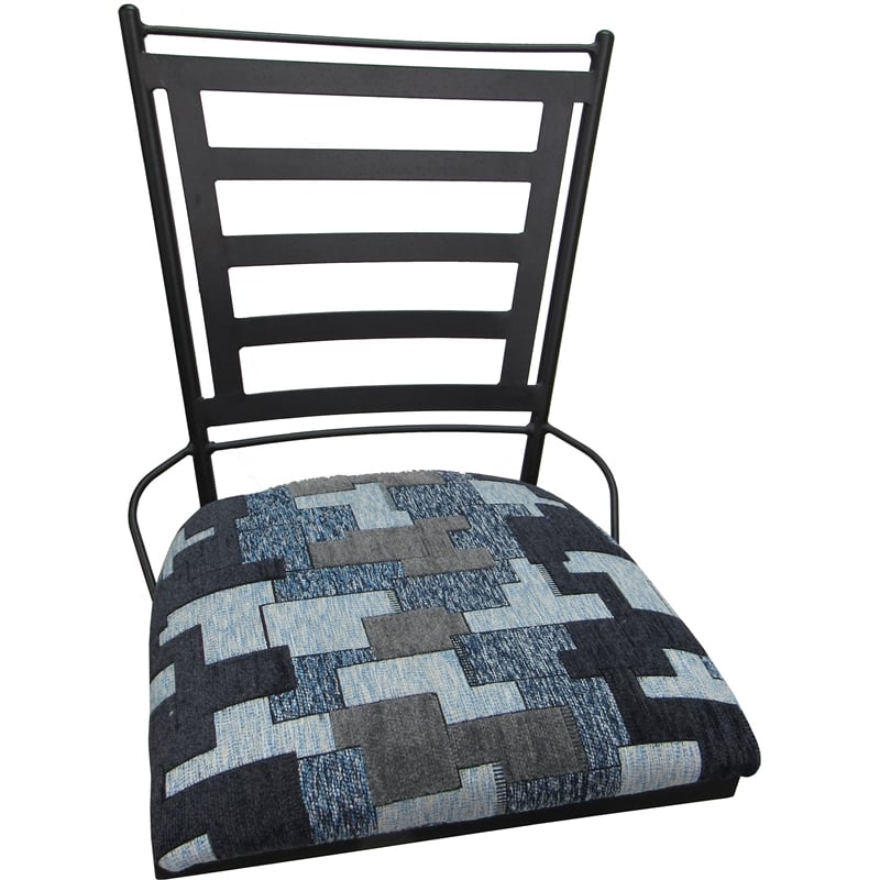 Aluminum Outdoor Swivel Bar Stool Jenna Armless - Craftsman Flint Fabric - Black