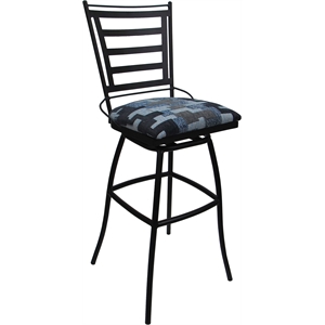 Aluminum Outdoor Extra Tall Bar Stool 34&quot - Jenna Armless - Flint Fabric - Black