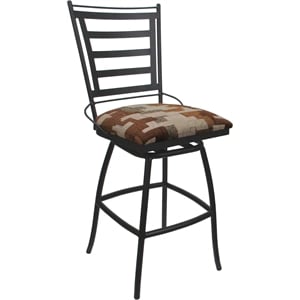 Outdoor Indoor Counter Bar Stool 26&quot - Jenna Armless - Terracotta Fabric - Gray