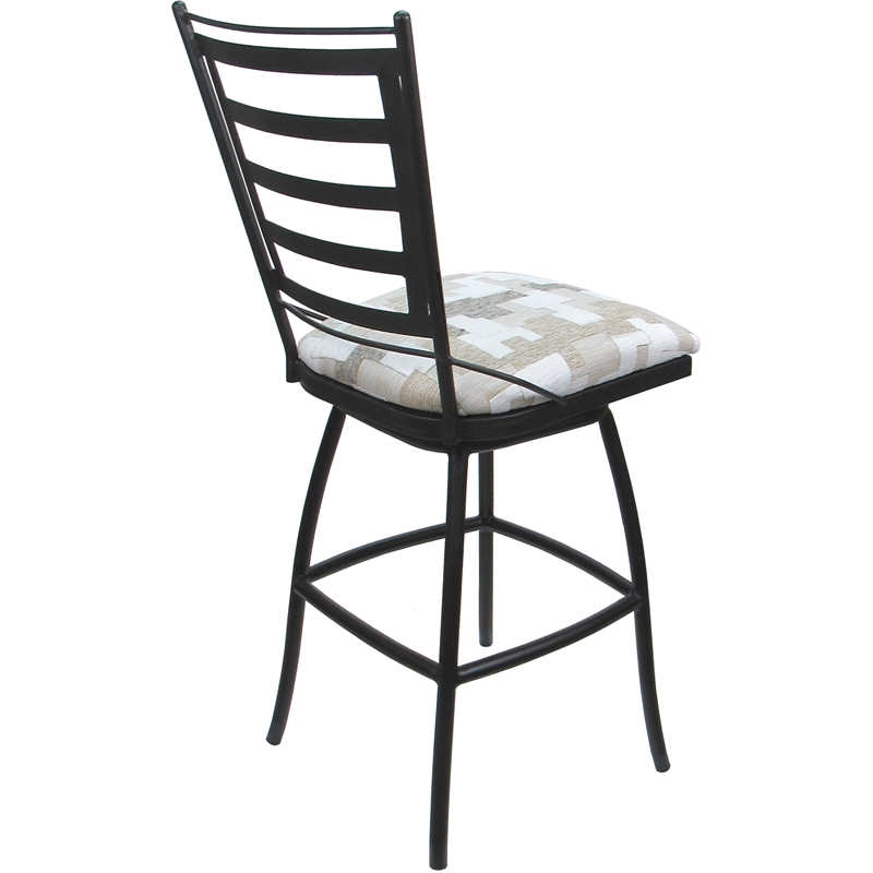Outdoor Indoor Counter Bar Stool - Jenna Armless - Craftsman White Fabric - Gray