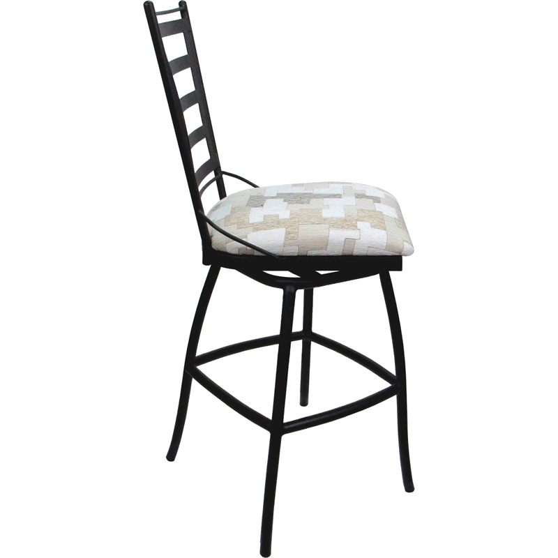 Outdoor Indoor Counter Bar Stool - Jenna Armless - Craftsman White Fabric - Gray