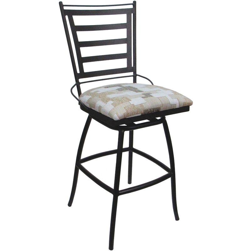 Outdoor Indoor Counter Bar Stool - Jenna Armless - Craftsman White Fabric - Gray
