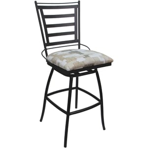 Outdoor Indoor Counter Bar Stool - Jenna Armless - Craftsman White Fabric - Gray