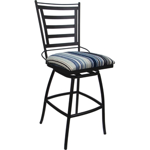 Outdoor Indoor Counter Bar Stool 26&quot Jenna Armless -Driftwood Blue Fabric - Gray