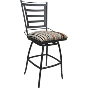 Outdoor Indoor Counter Bar Stool -Jenna Armless - Driftwood Nutmeg Fabric - Gray