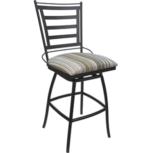 Outdoor Indoor Counter Bar Stool - Jenna Armless - Driftwood White Fabric - Gray