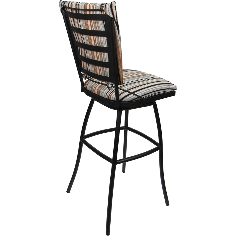 Outdoor Indoor Swivel Bar Stool Jenna PB Armless Driftwood Nutmeg Fabric - Black