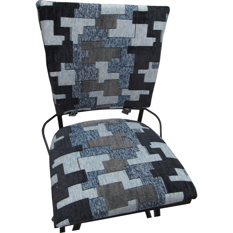 Outdoor Indoor Extra Tall Stool -Jenna PB Armless Craftsman Flint Fabric - Black