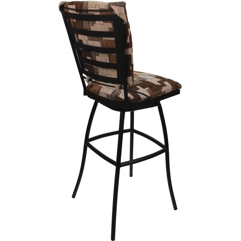 Outdoor Indoor Extra Tall Stool - Jenna PB Armless - Terracotta Fabric - Black