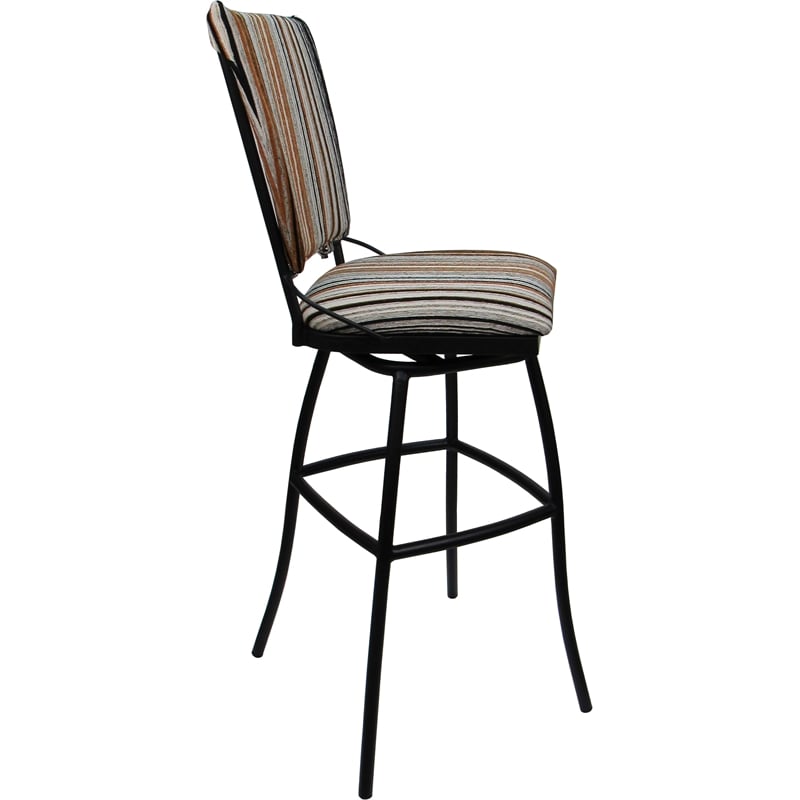 Outdoor Indoor Extra Tall Stool -Jenna PB Armless Driftwood Nutmeg Fabric -Black