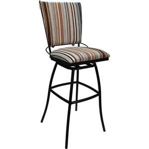 Outdoor Indoor Extra Tall Stool -Jenna PB Armless Driftwood Nutmeg Fabric -Black