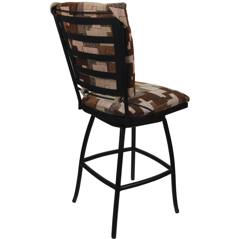 Outdoor Indoor Counter Bar Stool - Jenna PB Armless - Terracotta Fabric - Black