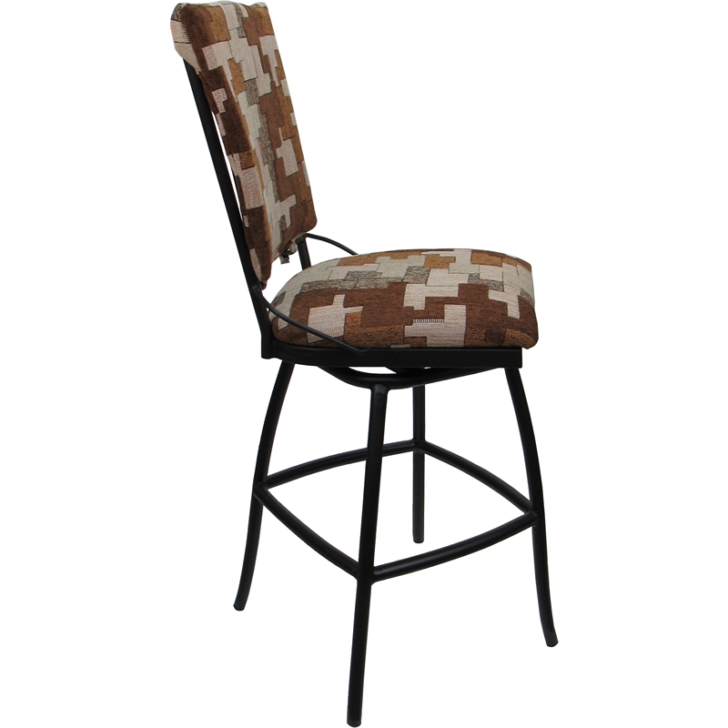 Outdoor Indoor Counter Bar Stool - Jenna PB Armless - Terracotta Fabric - Black