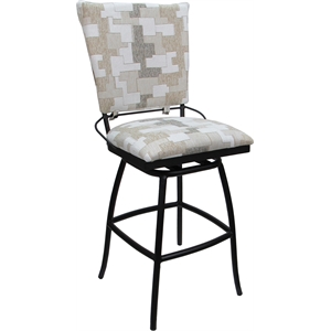 Outdoor Indoor Counter Bar Stool Jenna PB Armless Craftsman White Fabric - Black