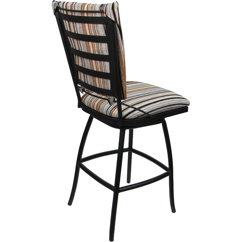 Outdoor Indoor Counter Bar Stool Jenna PB Armless Driftwood Nutmeg Fabric -Black