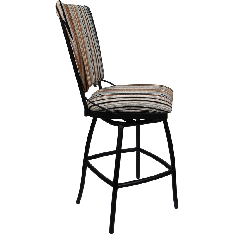 Outdoor Indoor Counter Bar Stool Jenna PB Armless Driftwood Nutmeg Fabric -Black