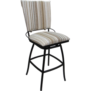 Outdoor Indoor Counter Bar Stool Jenna PB Armless Driftwood White Fabric - Black