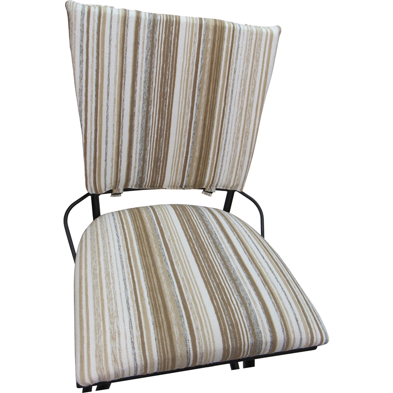 Outdoor Indoor Extra Tall Stool Jenna PB Armless- Driftwood White Fabric - Black