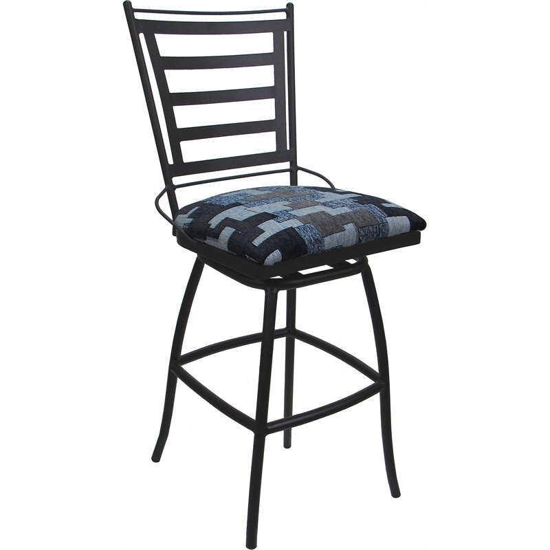 Outdoor Indoor Counter Bar Stool Jenna PB Armless- Craftsman Flint Fabric - Gray