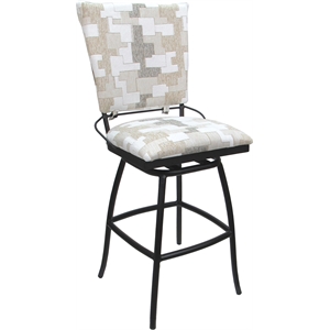 Outdoor Indoor Counter Bar Stool Jenna PB Armless- Craftsman White Fabric - Gray