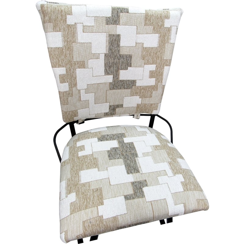 Outdoor Indoor Counter Bar Stool Jenna PB Armless- Craftsman White Fabric - Gray