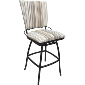 Outdoor Indoor Counter Bar Stool Jenna PB Armless- Driftwood White Fabric - Gray